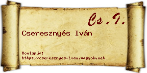 Cseresznyés Iván névjegykártya